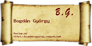 Bogdán György névjegykártya
