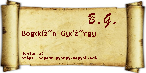 Bogdán György névjegykártya