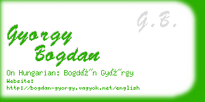gyorgy bogdan business card